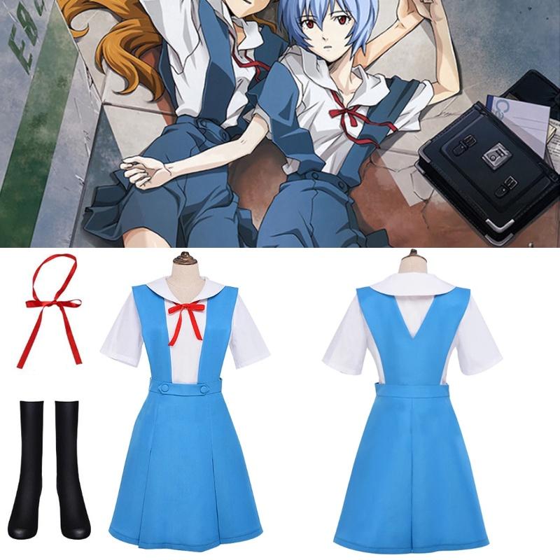 Ayanami Anime Gko Rei Asuka Langley Sohryu Uniforme Escolar Fantasia de Cosplay