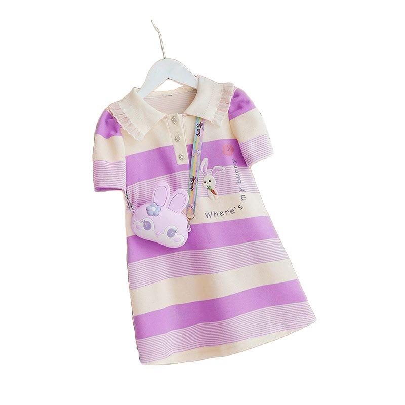 Summer Trendy Girls' Polo Dress Children's Clothing Casual Elegant Design for Young Girls