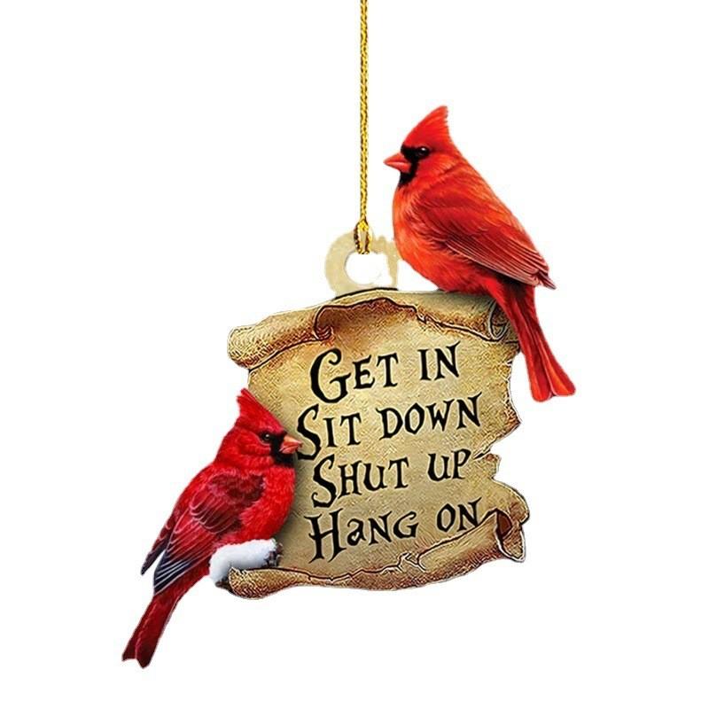 Acrylic Red Charming Bird Vehicle Hanging Decoration Fun Holiday Ornament For Car 78