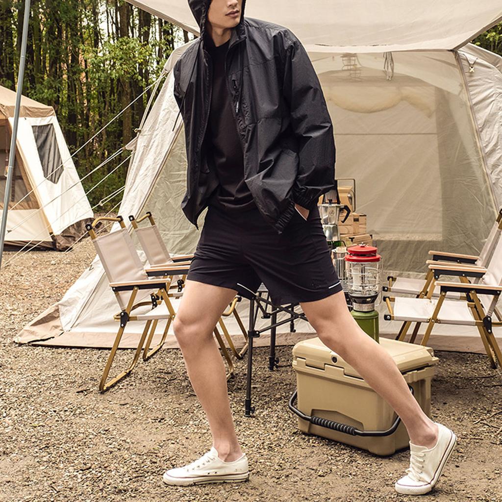 Calvin Klein Solid Outdoor Sports Sun Protection Shorts Men Shorts Space-Black J324456-BEH