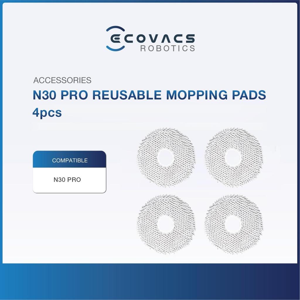 ECOVACS Washable Mop for N30 PRO OMNI Replacement Accessories (4-Pack) Consumables,