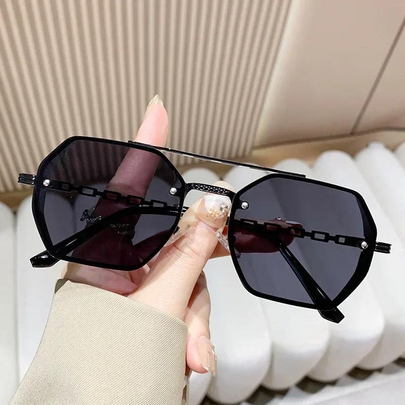 Outdoor Colorful Punk Square Sunglasses Women Men Minimalist Gradient Sun Glasses Mirror Black Colors Designer Brand Fashion