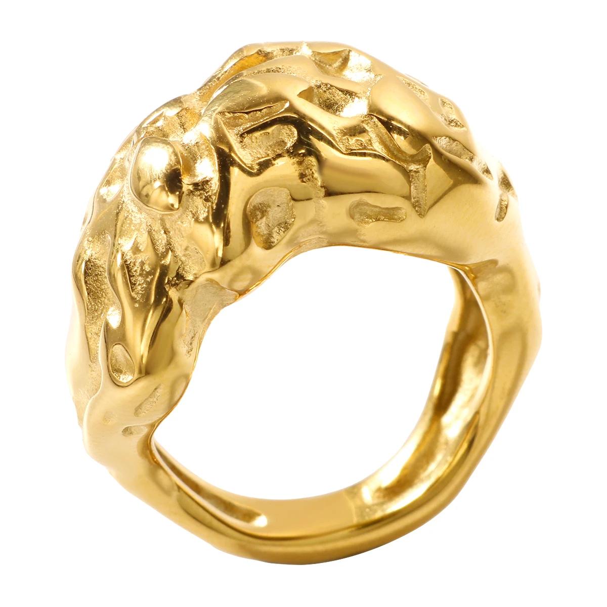 JINHUI Текстурированные полосатые ребристые кольца для пальцев Винтажное кольцо-шарм из нержавеющей стали с витым дизайном Водонепроницаемое кольцо для женщин Ювелирные изделия 2024 6