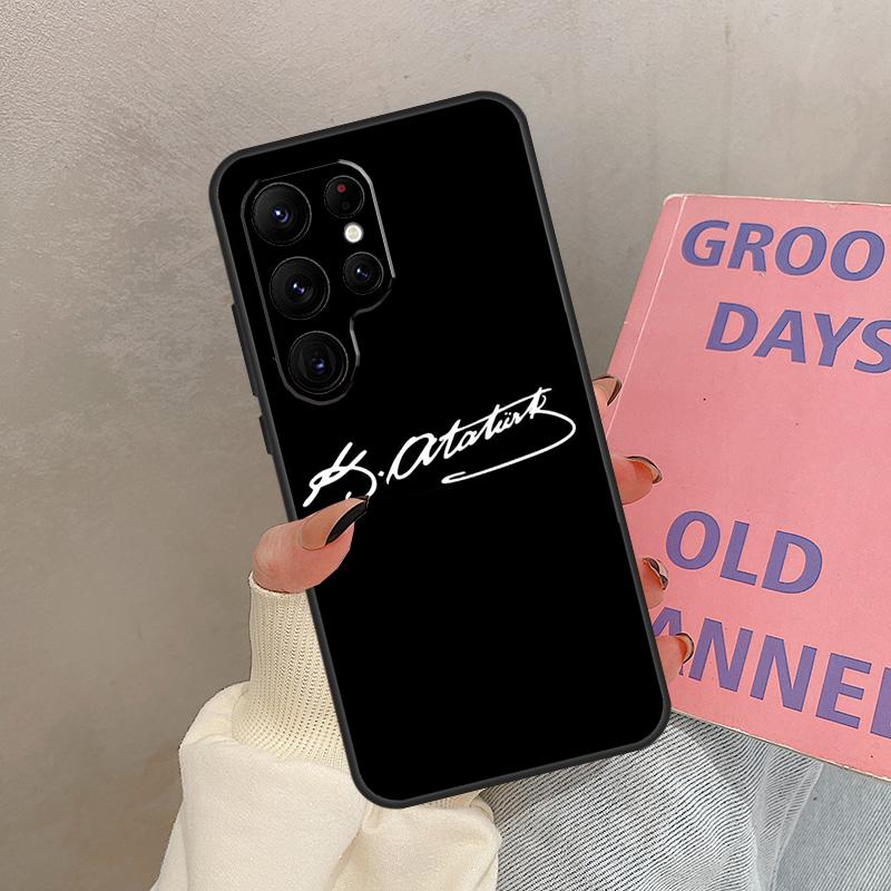 Mustafa Kemal Atatürk Unterschrift Hülle Für Samsung Galaxy S25 Ultra S20 S21 S22 S23 S24 Ultra S9 S10 Plus S25 FE Hülle Coque