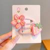 Hairpin Handmade Fabric Flowers Strawberry Embroidery Decor Soft Wrapped BB Clip Kids Pastoral Style Anti-Slip Hair Accessories