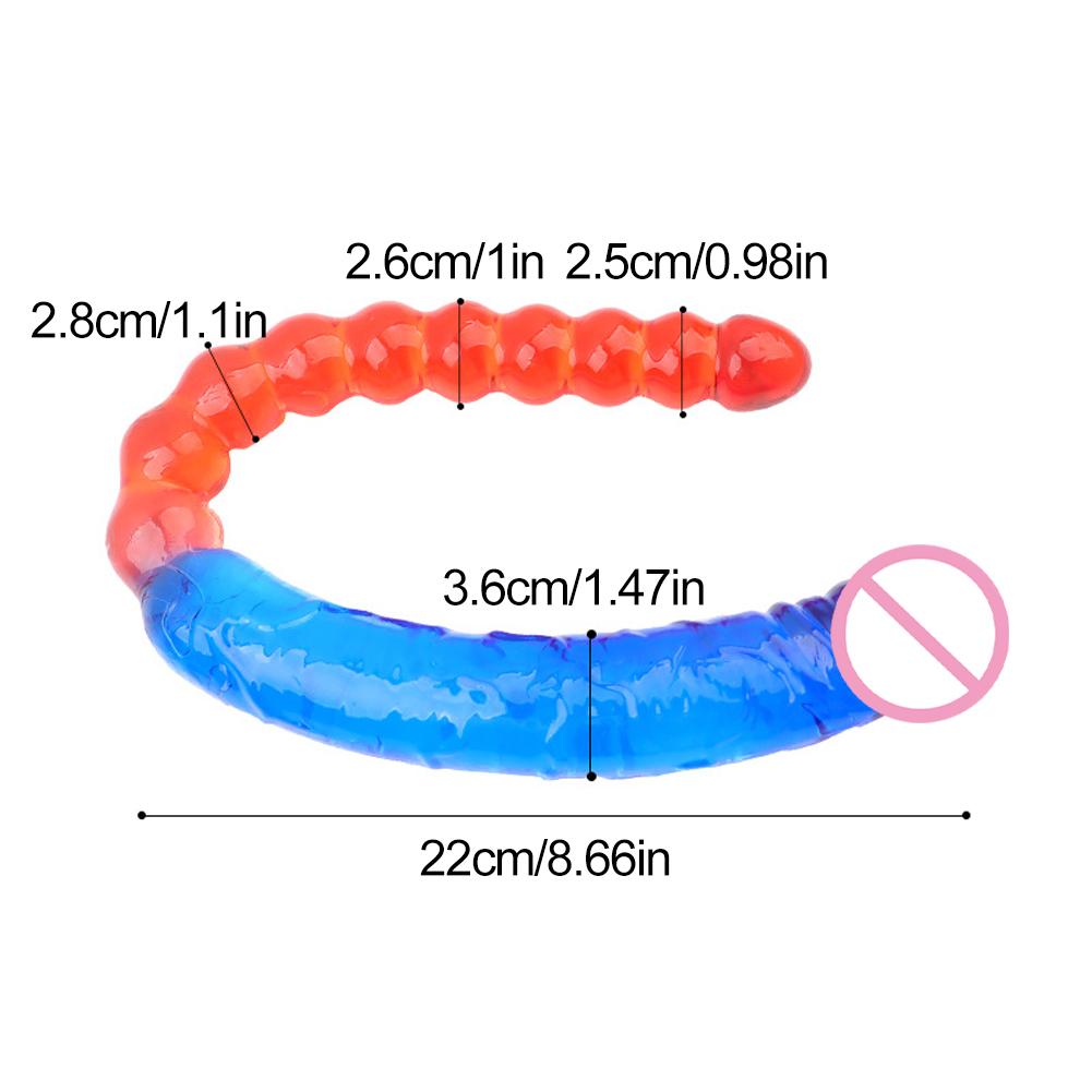 Potreby pre dospelých Sexuálna hračka Obojstranná realistická dildo Flexibilné gélové dildá Penis zadok Análny zadok Zástrčka Masážny prístroj Stimulácia G-bodu