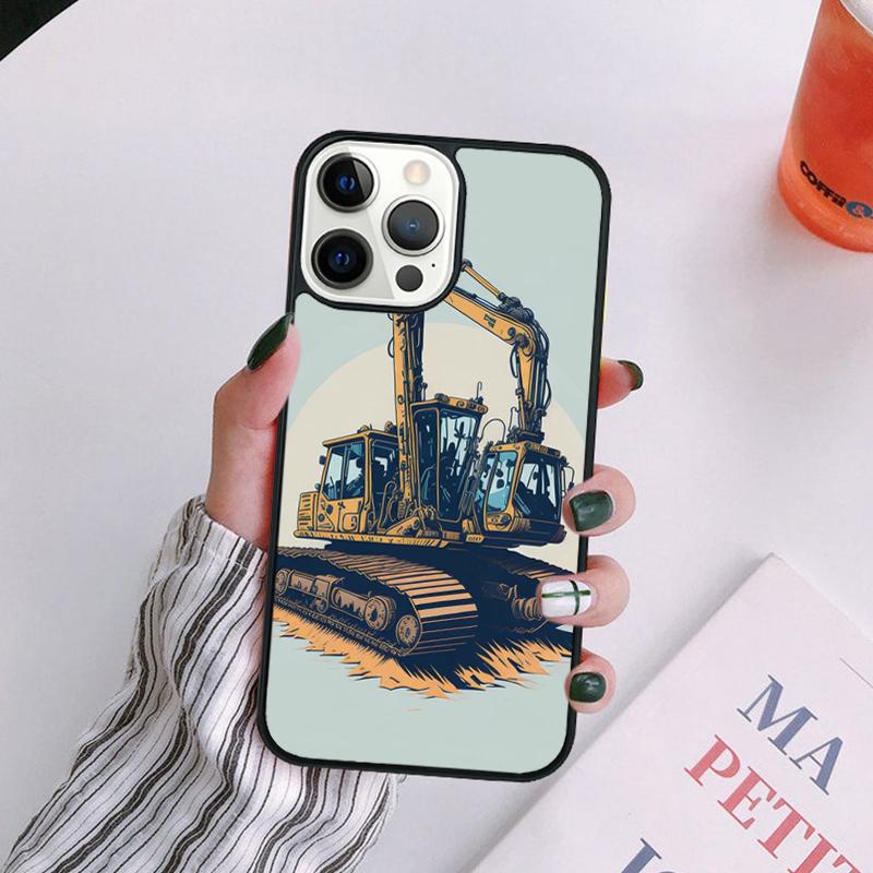 Excavator Phone Case For iPhone 17 Air 14 13 12 16Pro Max 15  Plus Max Cover Shell Coque