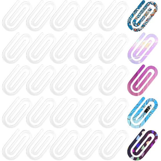 60 Pcs Sublimation Paper Clips Blanks Bulk,2" x 1" Acrylic Paper Clips Blanks Sublimation PaperClips for DIY Crafts Gifts Home Office School Use