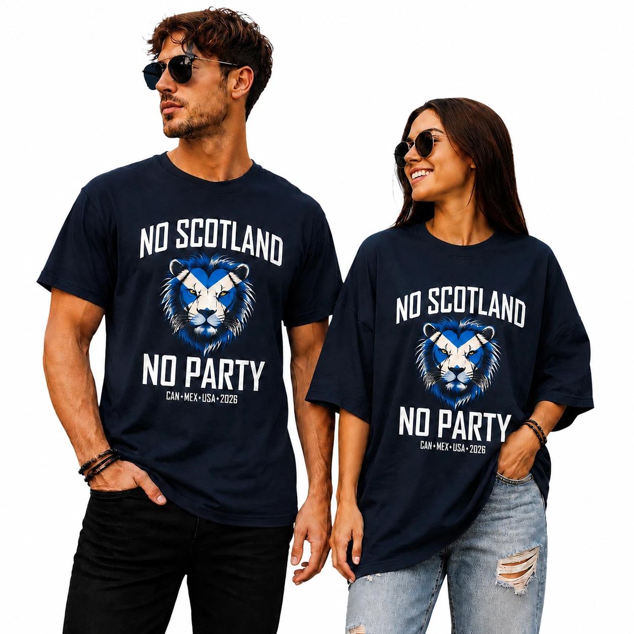 Scotland Lion Supporter Graphic Shirt No Scotland No Party Gift XXL
