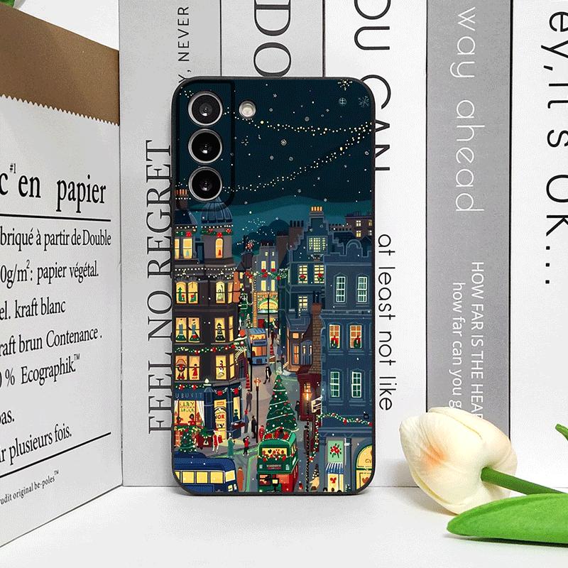 Christmas Snow Street Shop Window Scenery Pattern Phone Case for Honor Huawei 200 100 400 PRO 90 Lite Magic 7 6 5 Pro Soft Cover