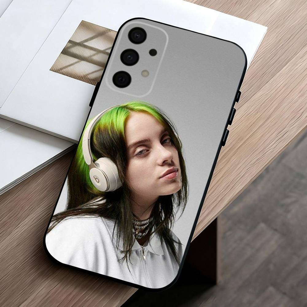 Singer B-Billie E-Eilish-H Phone Case For Samsung Galaxy A73,A72,A71,A70,A53,A52,A51,Soft Silicone Black Cover