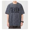 New American High-density Knitted Loose-print Men's T-shirt Short-sleeved