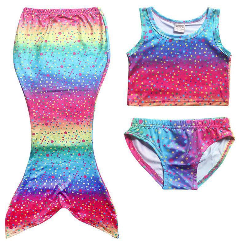 YUUMIN Kids Girls 2PCS Tankini Mermaid Outfits Summer Beach Swimwear Swimsuit Bathing Suit