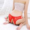 Krajkové kalhotky Spodní prádlo bez rozkroku Tanga Dámské G-string Sexy květinové kalhotky s mašlí