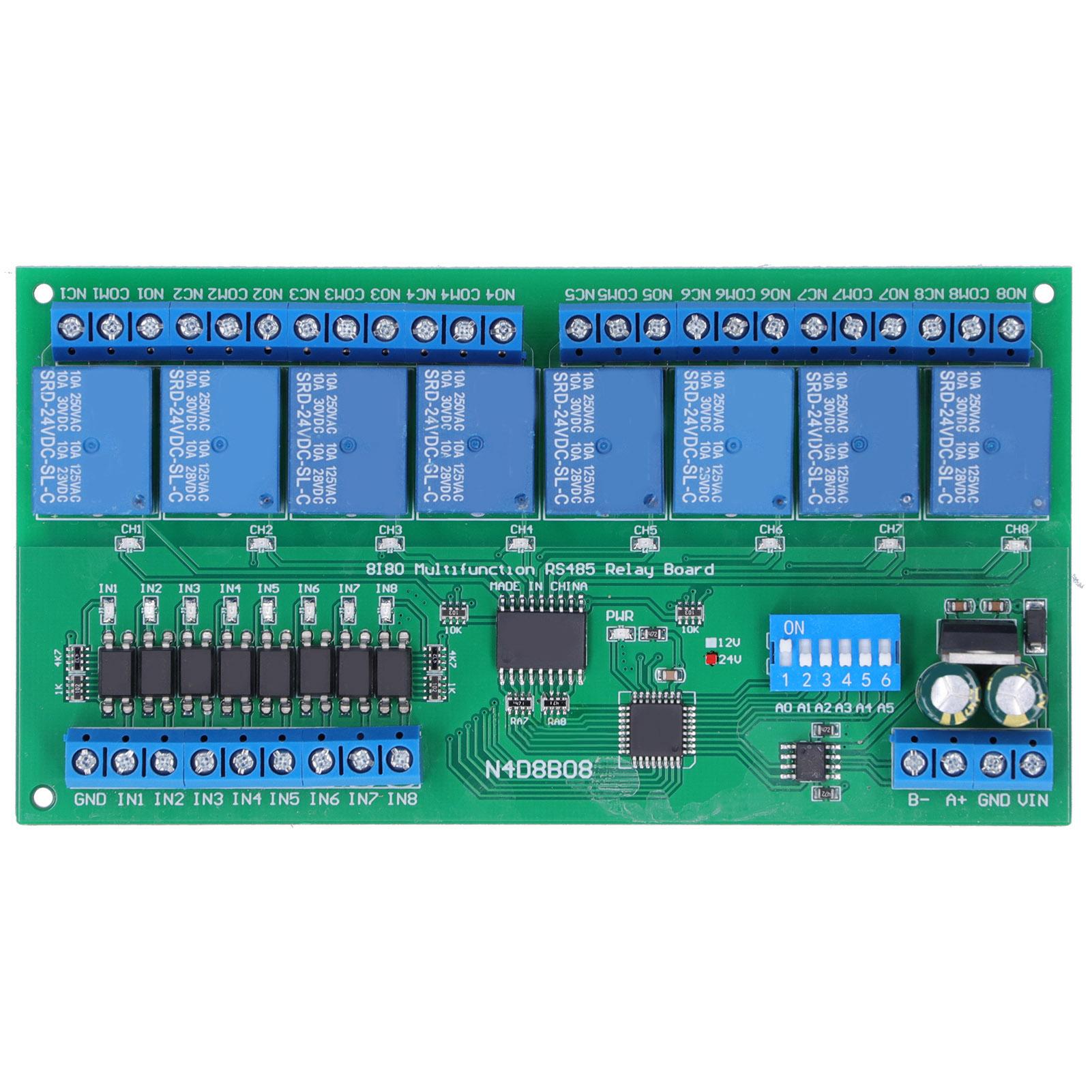 

Relay 8 Input 8 Output RS485 DIN35 Rail Box Shell PLC Expansion Board 24V N4D8B08
