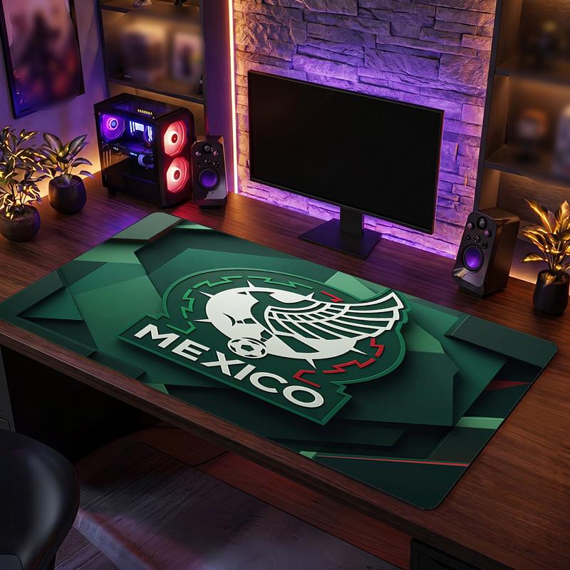 Mexico footbal Crest Mouse Pad, Extended Non Slip Rubber Desk Mat for Gaming Office Laptop Fan Gift