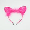 1Pc Cat Ears Feathers Lace Fox Ears Headbands Women Cute Costume Kids Hairbands Dance Party Headwear Hair Accessories
