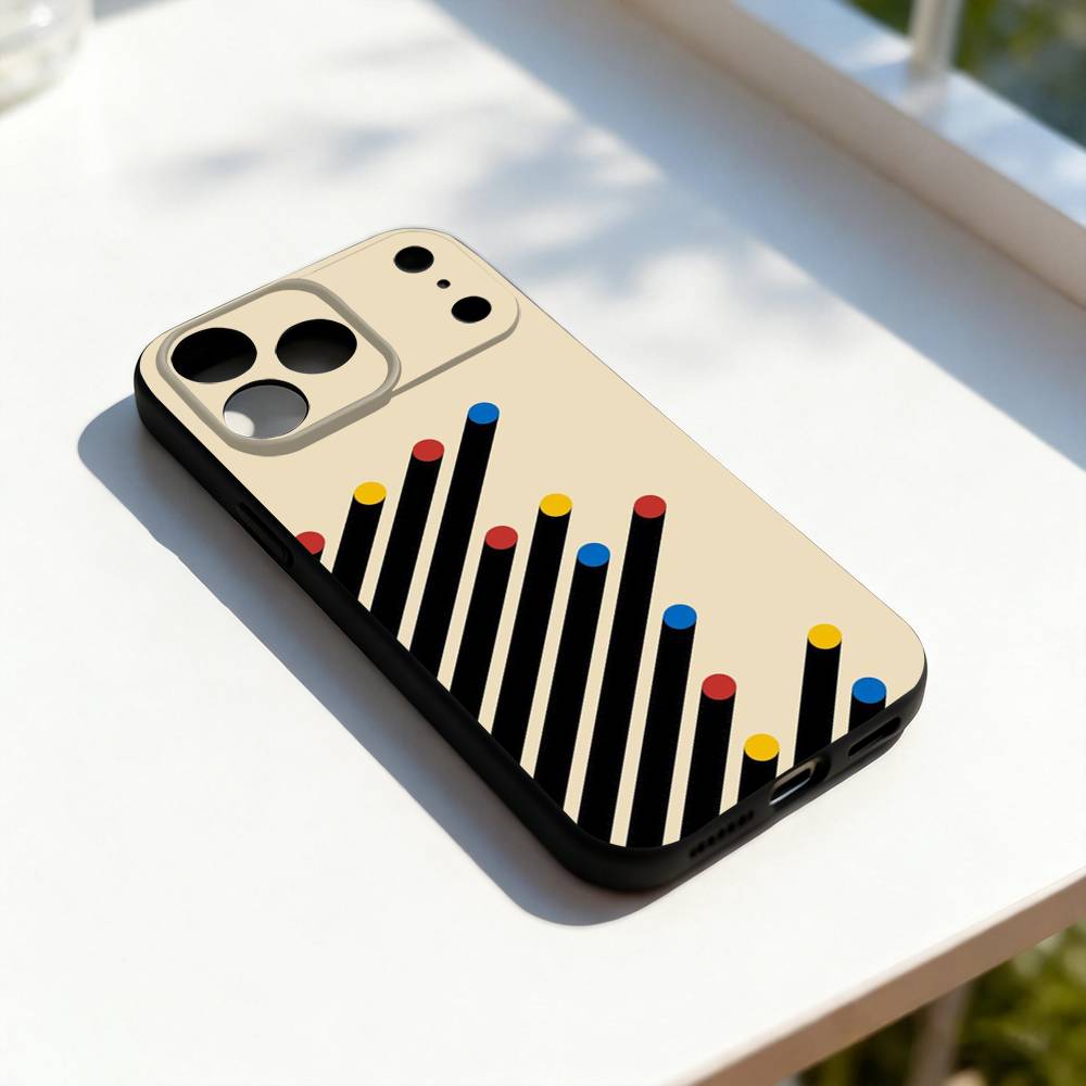 Cool Bauhaus Exhibition Phone Case For iPhone 11,12,13,14,15,16,17,Pro,Max,Plus,E,SE4,Air,Mini Black Soft Cover