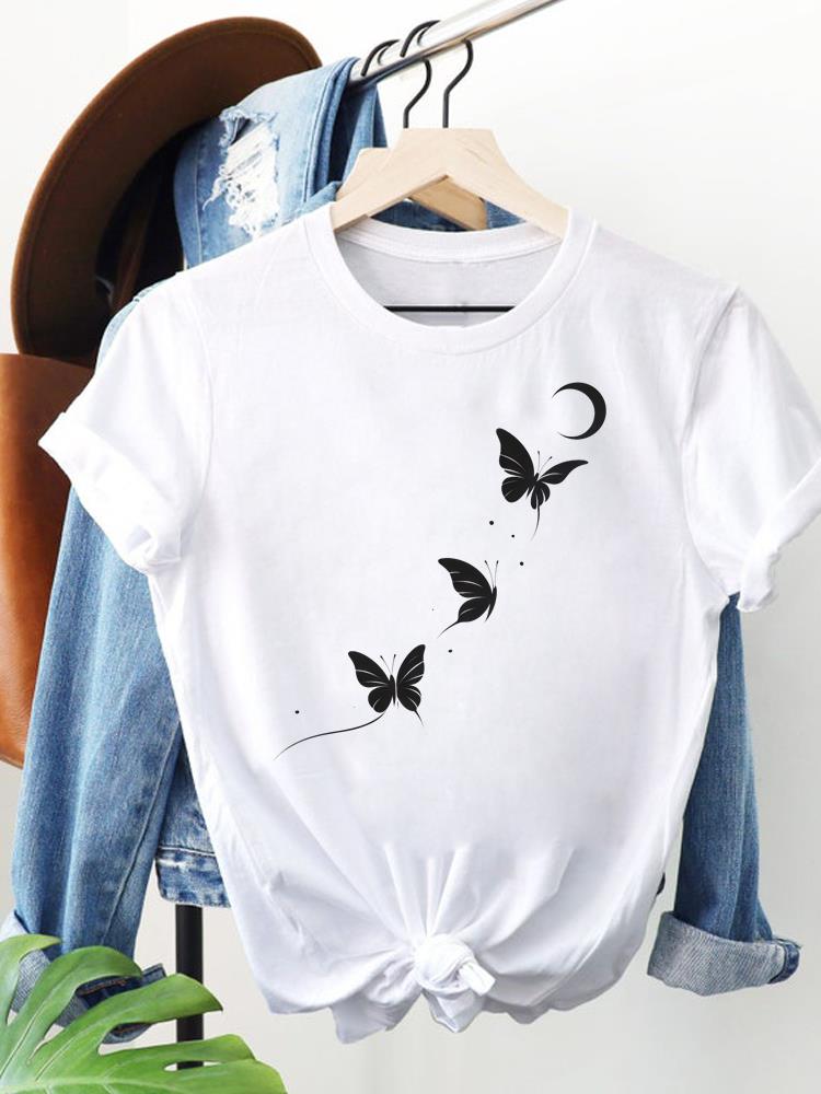 (Asian Size) Women Clothing Short Sleeve T Shirt Fashion Tee Top leopard letter Woman Print Female Graphic T-shirts