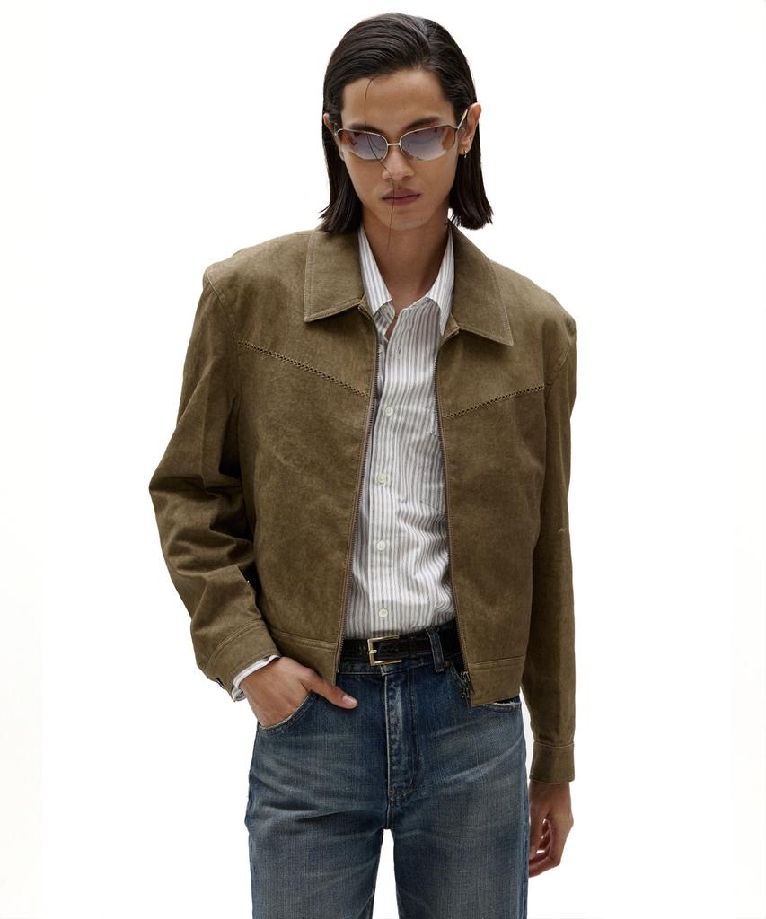 Lmood Melo Western Trucker Jacket Kurt Brown
