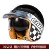 Vintage Cruiser Motorcycle Helmet 3/4 Open Face Full Coverage Breathable UV Protection Unisex All Season Scooter