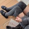 Wool Twist Thigh Socks Winter Fleece Thickened Warm Knee Pads Cashmere Socks Women'S Non-Slip Stockings Over Knee Socks