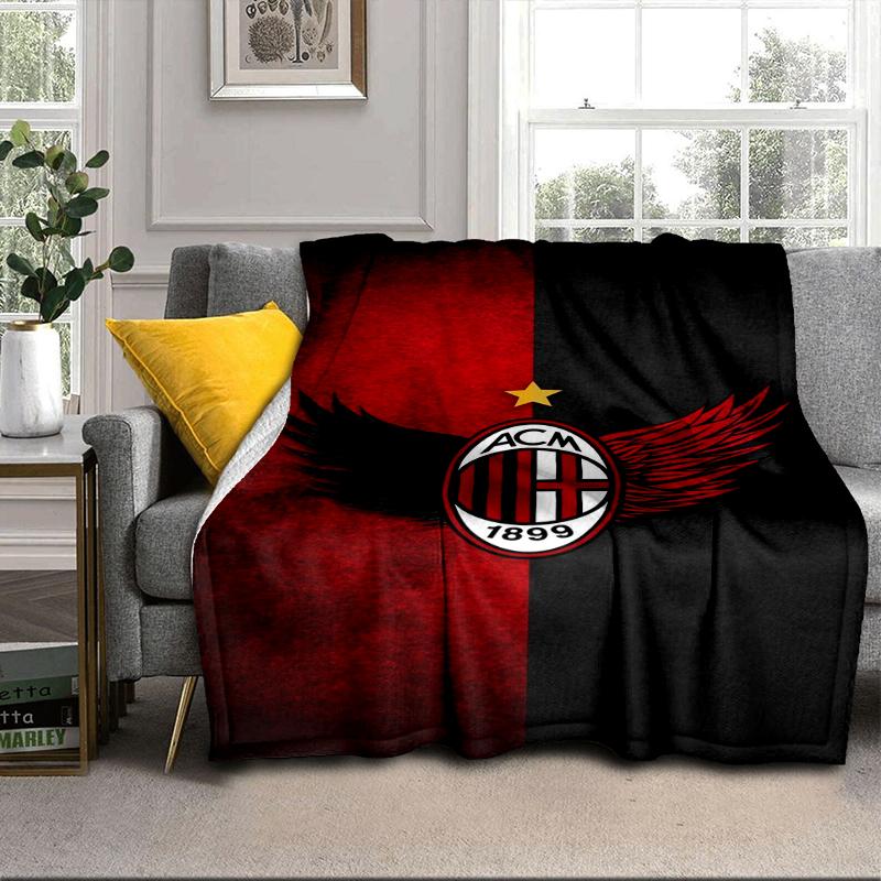 Ac Football Club Blanket Flannel Blanket for bed, sofa, Camping, Hiking, Picnic Essentials, gift for family Fan gifts