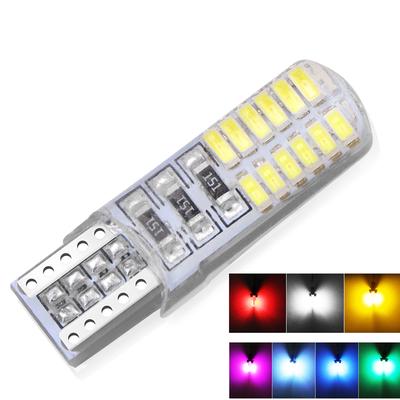 2x Car T10 6LED RGB Clearance Light Silica Gel Reading Light Bulb Lamp w// Remote