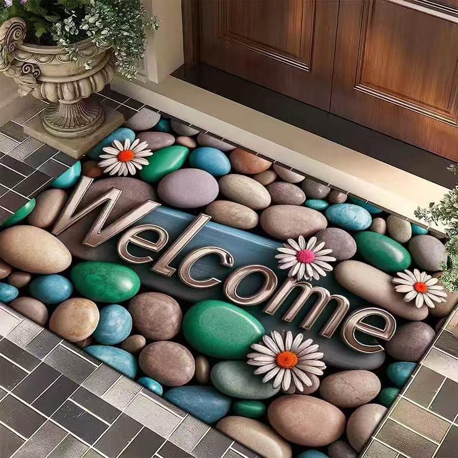 Diatomaceous Earth Water-Absorbent Non-Slip Doormat - American Small Stone Design for Entryways