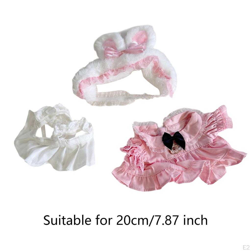 Plush Doll Clothes Dress Set Hair Accessories Photo Props Adorable Up Gifts Clothing