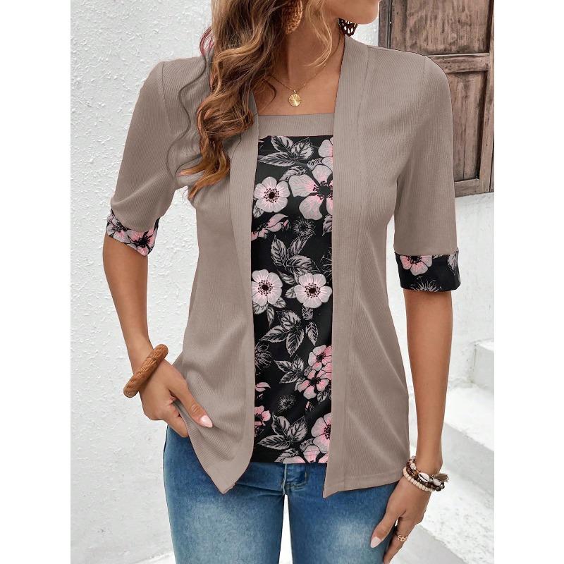 IHUASU Women's Fashion Casual Short Sleeve Blouses & Shirts