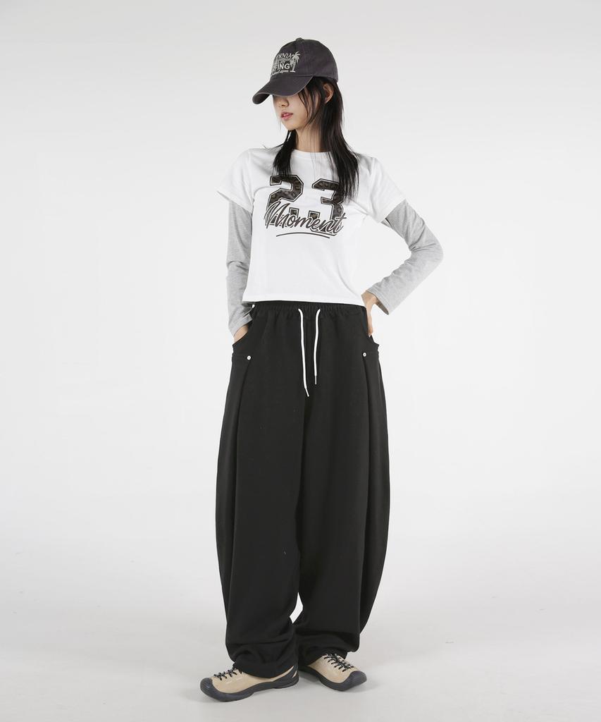 UMM Women'S Side Rivet Balloon String Pants 3 Colors