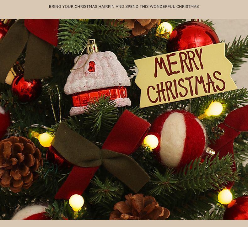 2024 Mini Christmas Tree with Lights: Stylish Tabletop Ornament for Home Decor