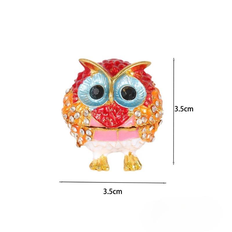 Exquisite Owl Jewelry Box Small Pendant for Tabletop Display, Storage Box for Household Use, Ring and Stud Jewelry Box