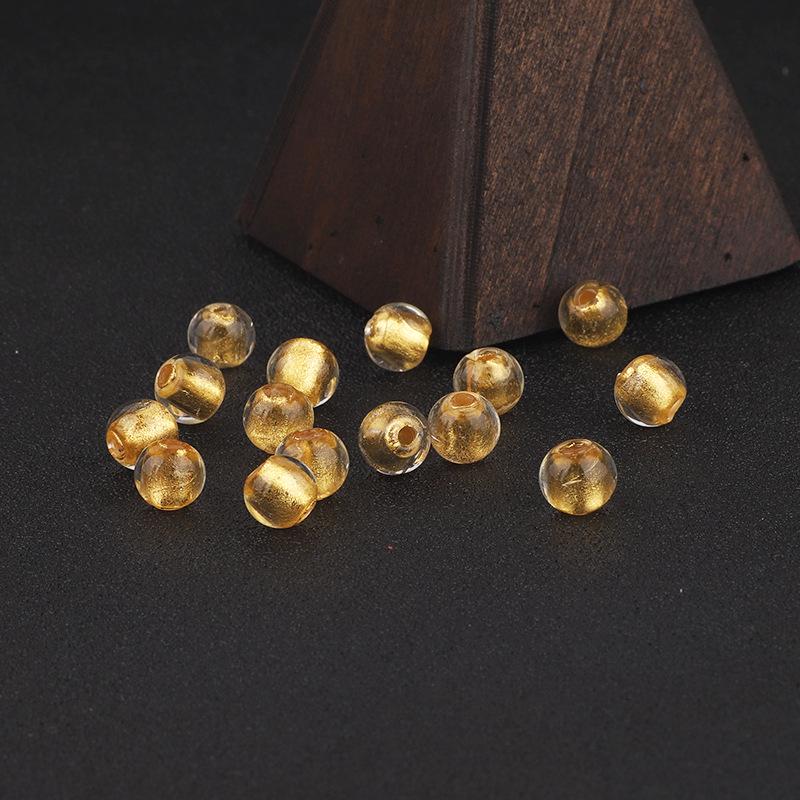 Goldfolien-Lampwork-Räucherstäbchen-Asche-Perlen, DIY-Armband-Abstandshalter, Zubehör & Stopperperlen