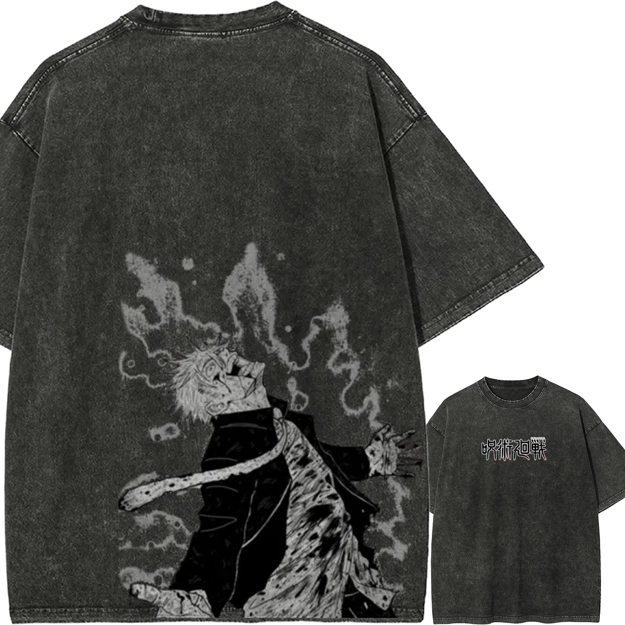 

Gojo Satoru Awaken T-shirt Jujutsu Kaisen Tee Vintage Washed Oversized Retro Anime Harajuku Streetwear Graphic Manga Mens Tops M
