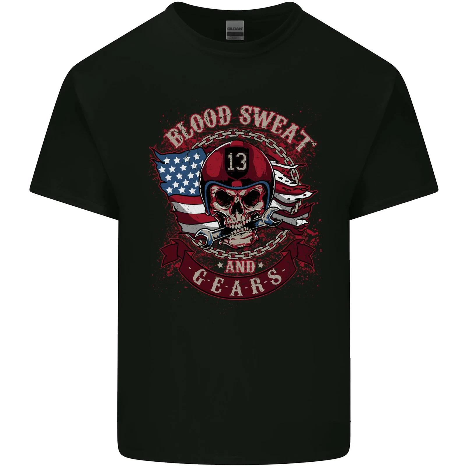 Sweat and Gears Motorcycle Motorbike Biker Kids T-Shirt Childrens 2XL