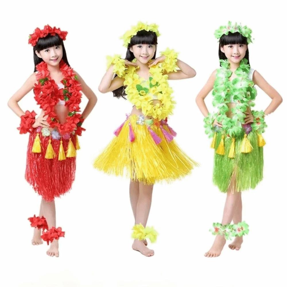 7/8Pcs Costume Hawaiian Costumes Wristbands Hula Dancer Costume  Hawaii Party Supplies
