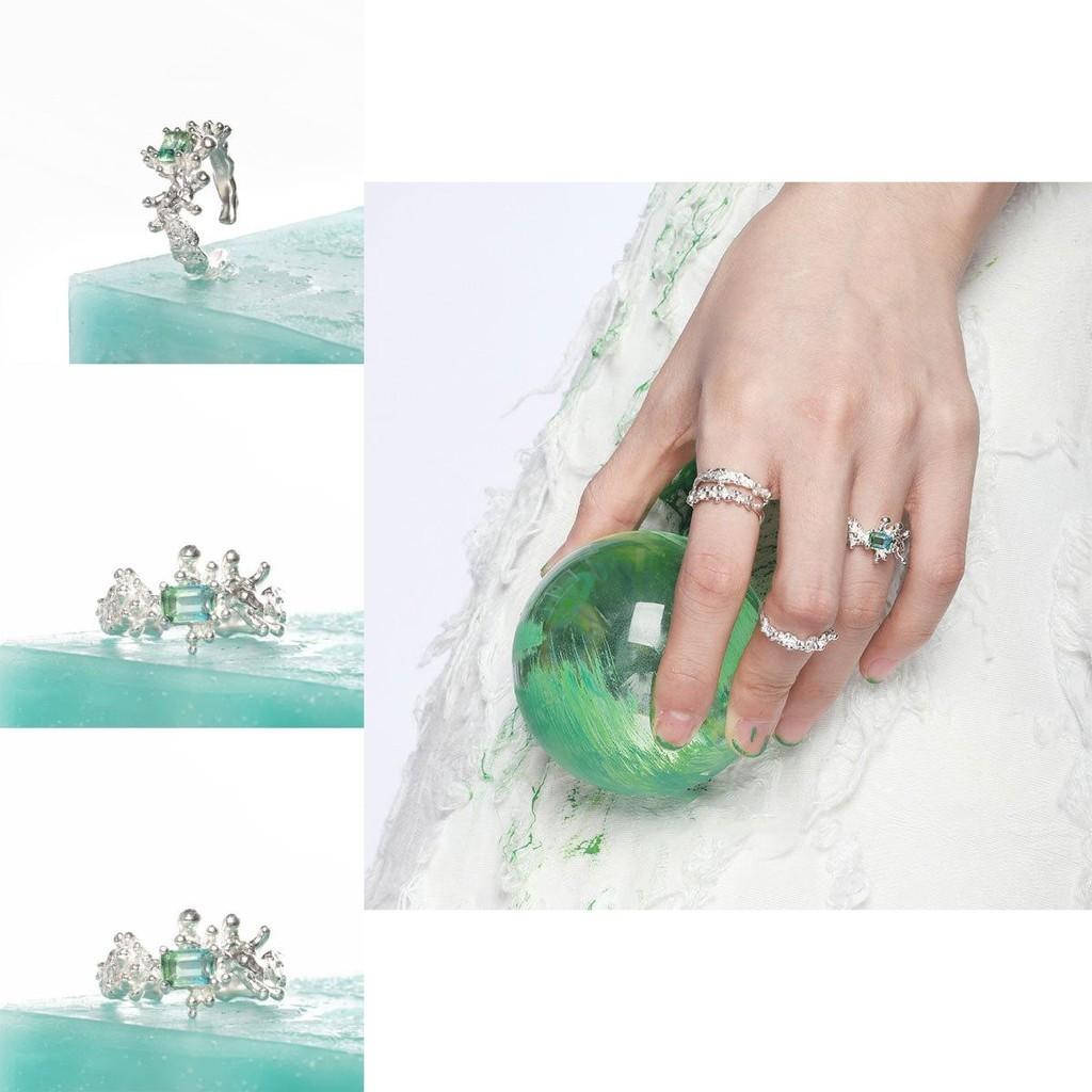 925 Contemporary Sterling Silver Open Ring With Unique Geometric Design And Beautiful Adornments For Style