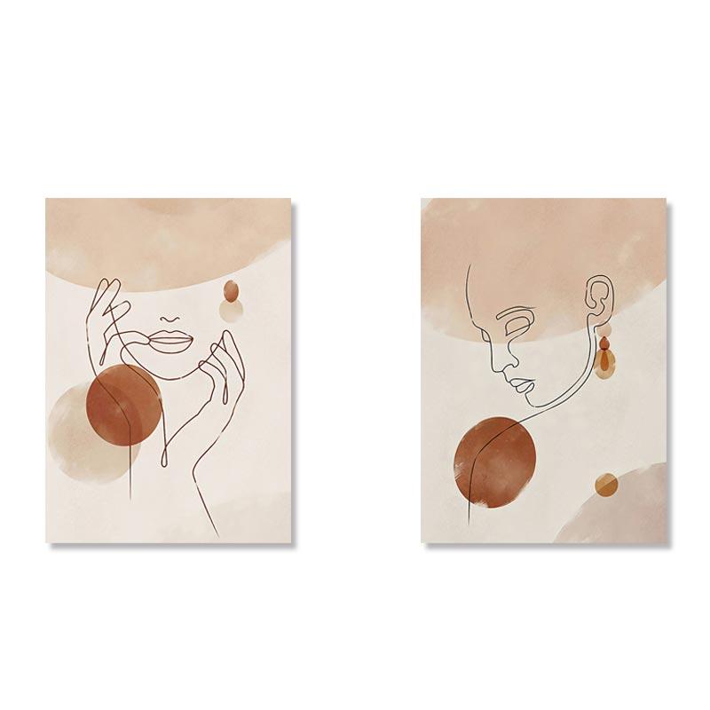 

Абстрактные постеры в стиле бохо, изображение женского лица, рисунок линий, настенное искусство, картины на холсте, спальня, гостиная, домашний декор 21x30cm No Framed