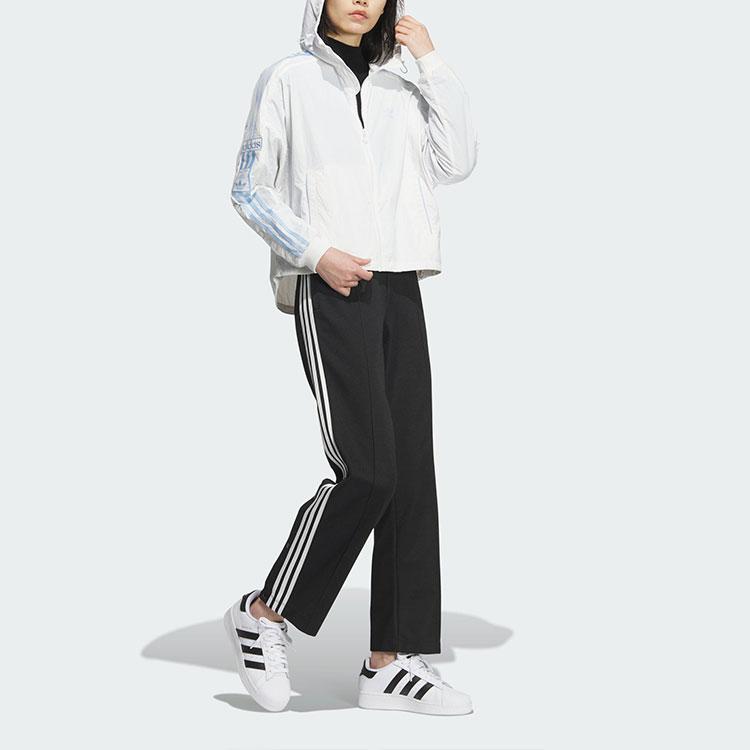Adidas Originals Adibreak Hooded Windbreaker Jacket With Side Snap Buttons Women Bright White JI7474
