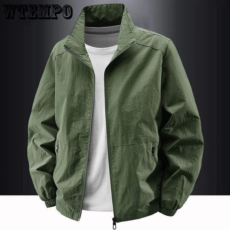 Men's Stand-up Collar Jacket for Spring and Autumn Casual Plus-size Workwear Outdoor Windproof and Waterproof Men's Top Trendy
