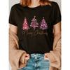 Merry Christmas Print T-shirt, Short Sleeve Crew Neck Casual Top for Summer & Spring