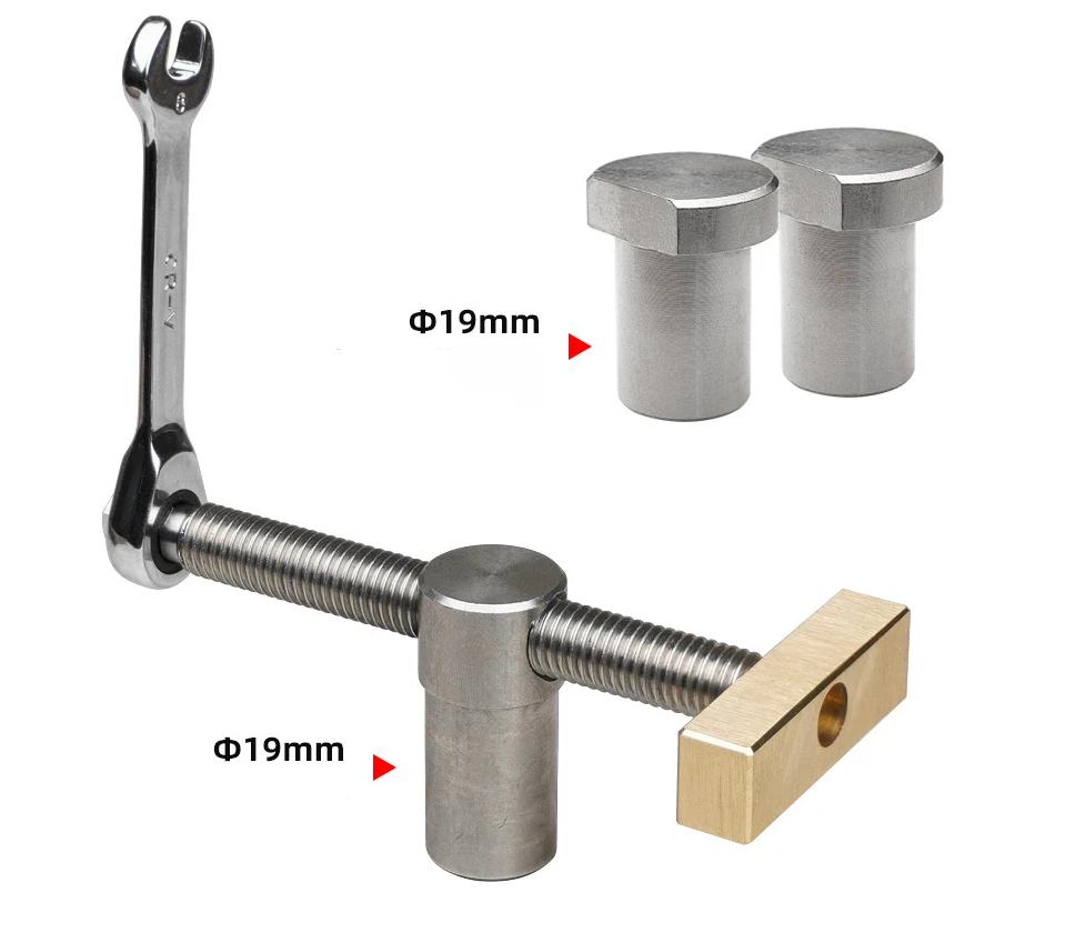

19/20 мм зажим для верстака с собачкой 3/4 дюйма зажим для отверстия для собачки для деревообработки регулируемый упор для верстака из нержавеющей стали латуни A
