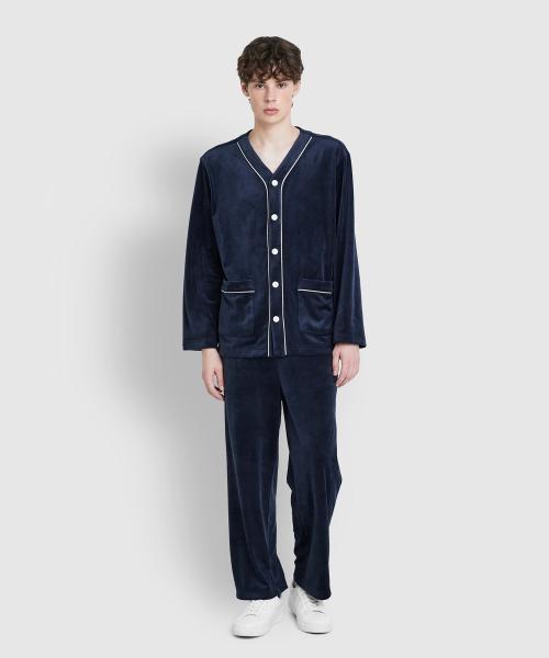 

[JAJU] Мужской пижамный комплект из меха норки с V-образным вырезом [Доставка из Кореи] 100% Оригинал Navy - M