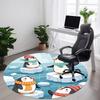 1PC Penguin Iceberg Pattern Office Round Area Rug, Mat Suitable For Office, Under Office Chairs Bedroom Living Room Home Decor, Room Deco