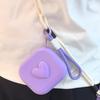 New Love Heart Storage Bag Silicone Coin Purse Wallet with Weaving Lanyard Portable Data Cable Earphone Organizer Key Pouch