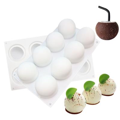 8 Holes Sphere Silicone Mold, 3D Spherical Mousse Cake Mold, Dessert Decoration Mold Cake Decoration Tools Cake Tools