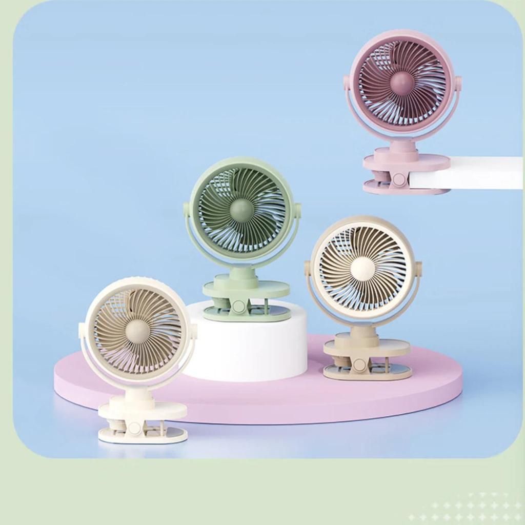 Mini Fan, USB Rechargeable, Dorm Bedside Small Fan, Rotatable Cream Color