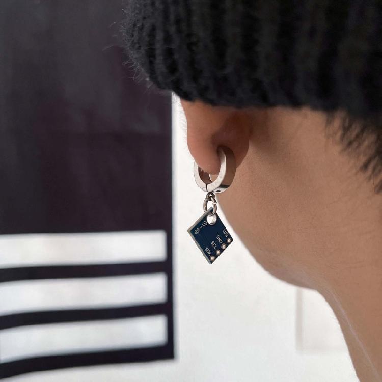 Technology Sense Circuit Board Earrings Punk Trendy Cool Ear Clip Earrings